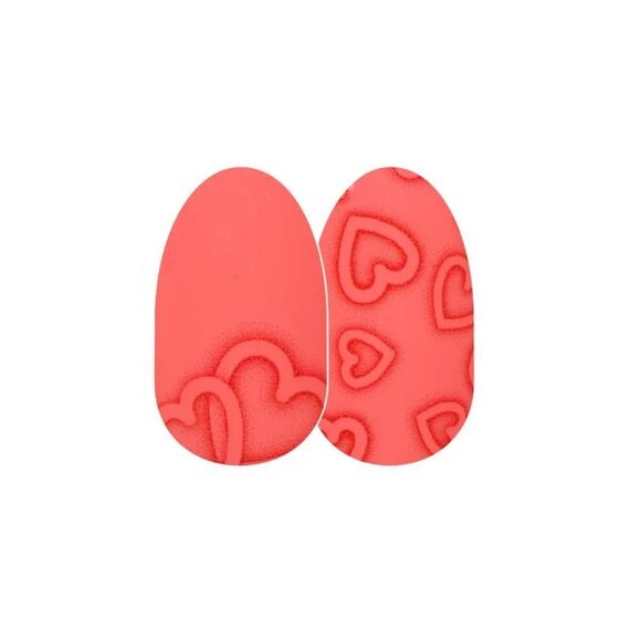 Color Street | Heartthrob, coral color, playful heart designs nail strips - Picture 7 of 11
